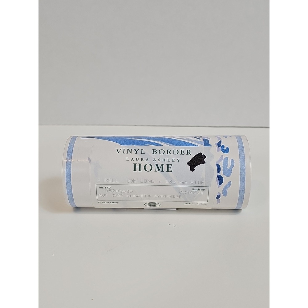 Laura Ashley Regatta Sapphire Vinyl Wallpaper Border Nautical Sailboat 10Mx132MM